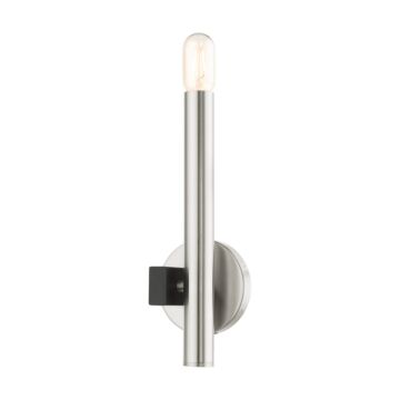 Helsinki 1-Light Wall Sconce in Brushed Nickel w with Blacks