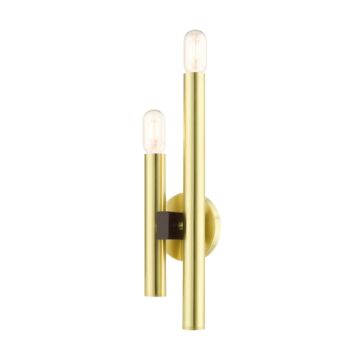Helsinki 2-Light Wall Sconce in Satin Brass w with Bronzes
