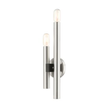 Helsinki 2-Light Wall Sconce in Brushed Nickel w with Blacks