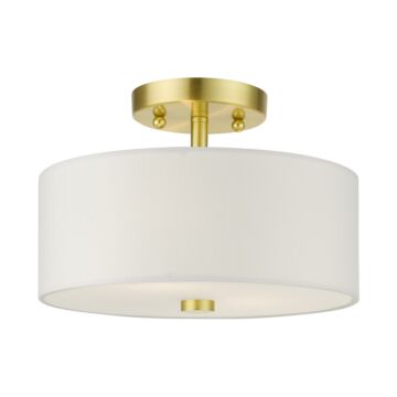 Meridian 2-Light Semi-Flush Mount in Satin Brass