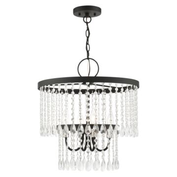 Elizabeth 4-Light Chandelier in Black w with Brushed Nickels