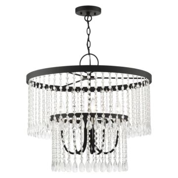 Elizabeth 5-Light Chandelier in Black w with Brushed Nickels