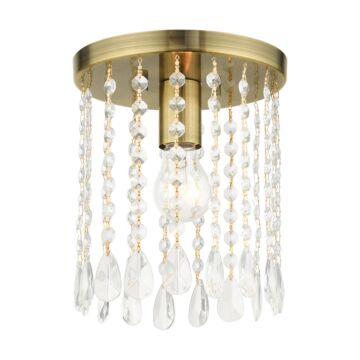 Elizabeth 1-Light Flush Mount in Antique Brass