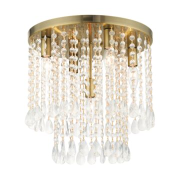 Elizabeth 5-Light Flush Mount in Antique Brass