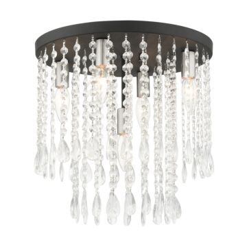 Elizabeth 5-Light Flush Mount in Black w with Brushed Nickels