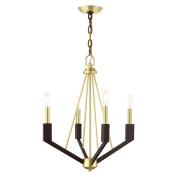 Beckett 4-Light Mini Chandelier in Satin Brass and Bronze