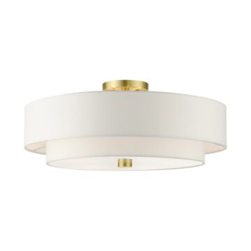 Meridian 5-Light Semi-Flush Mount in Satin Brass