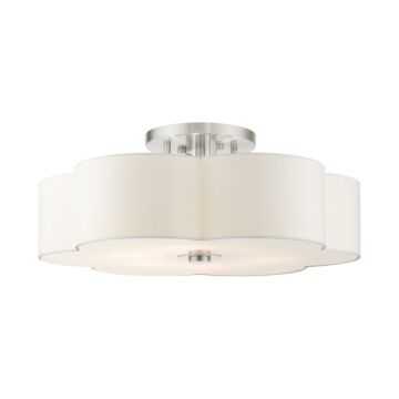 Chelsea 6-Light Semi-Flush Mount in Brushed Nickel