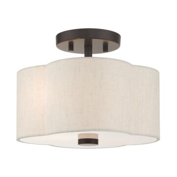 Solstice 2-Light Semi-Flush Mount in English Bronze