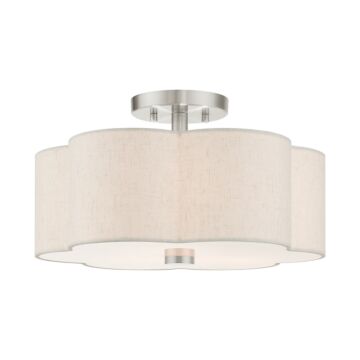 Solstice 3-Light Semi-Flush Mount in Brushed Nickel