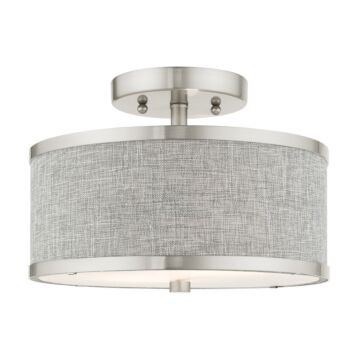 Park Ridge 2-Light Semi-Flush Mount in Brushed Nickel