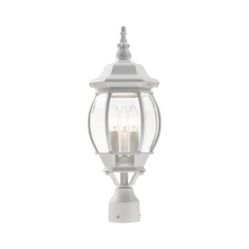 Frontenac 3-Light Outdoor Post Top Lantern in Textured White