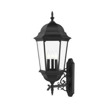 Hamilton 3-Light Outdoor Wall Lantern in Textured Black
