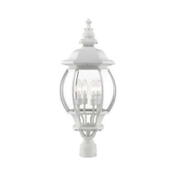 Frontenac 4-Light Outdoor Post Top Lantern in Textured White
