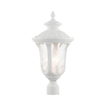 Oxford 3-Light Outdoor Post Top Lantern in Textured White
