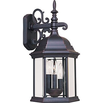 Builder Cast Three Light Outdoor Wall Lantern in Empire Bronze by Maxim