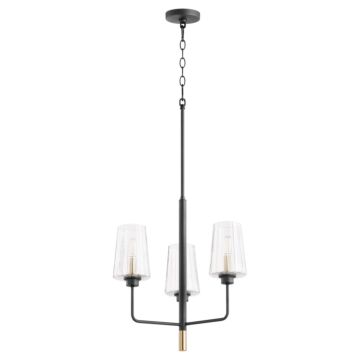 Dalia Three Light Chandelier in Textured Black  Aged Brass by Quorum International