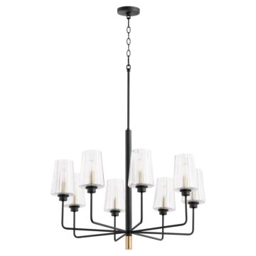 Dalia Eight Light Chandelier in Textured Black  Aged Brass by Quorum International
