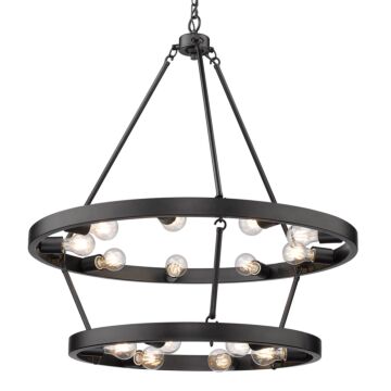 Castile 15 Light Chandelier in Matte Black by Golden