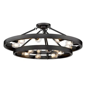 Castile 15 Light Semi Flush Mount in Matte Black by Golden
