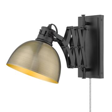 Hawthorn BLK One Light Wall Sconce in Matte Black by Golden