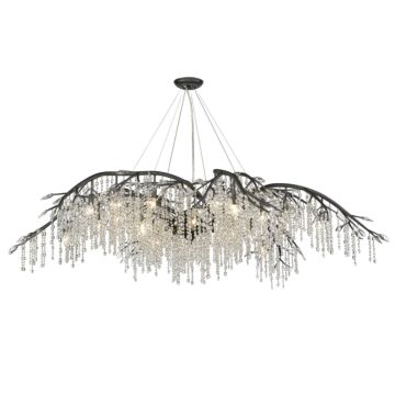 Autumn Twilight BI 24 Light Chandelier in Black Iron by Golden