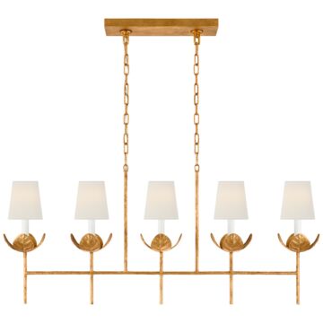 Illana  Linear Chandelier in Antique Gold Leaf by Visual Comfort Signature