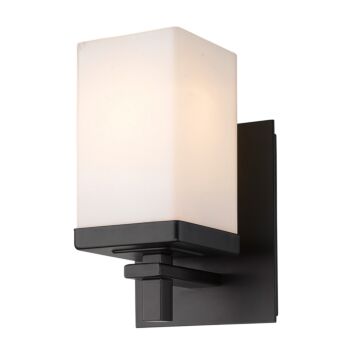 Maddox BLK One Light Wall Sconce in Matte Black by Golden