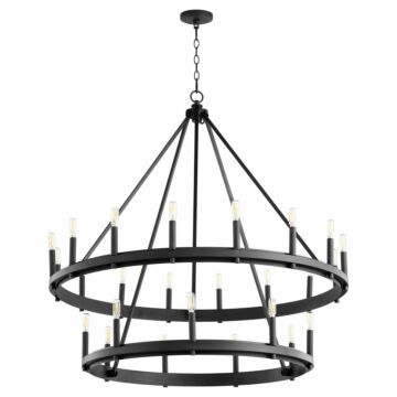Aura 25 Light Chandelier in Textured Black by Quorum International