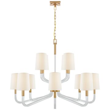 Reagan  Chandelier in Antique-Burnished Brass and Crystal by Visual Comfort Signature