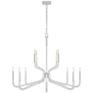 Reagan  Chandelier in Polished Nickel and Crystal by Visual Comfort Signature