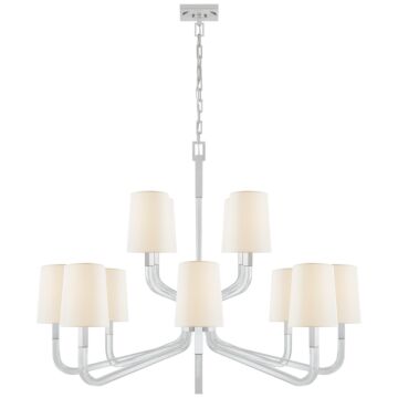 Reagan  Chandelier in Polished Nickel and Crystal by Visual Comfort Signature
