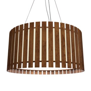 Slatted 3-Light Pendant in Imbuia