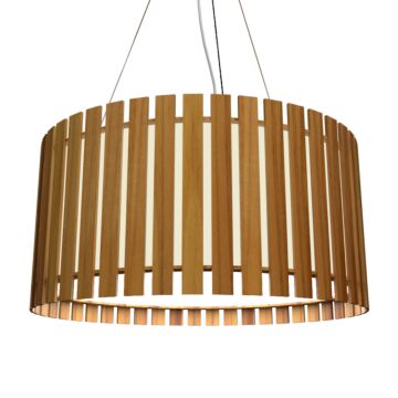 Slatted 3-Light Pendant in Teak