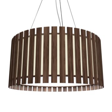 Slatted 3-Light Pendant in American Walnut
