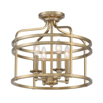 Covent Park Four Light Semi Flush Mount in Brushed Honey Gold by MinkaLavery