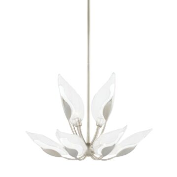 Blossom Ten Light Chandelier in Silver Leaf by Hudson Valley