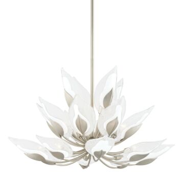 Blossom 20 Light Chandelier in Silver Leaf by Hudson Valley
