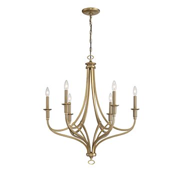 Covent Park Six Light Chandelier in Brushed Honey Gold by MinkaLavery