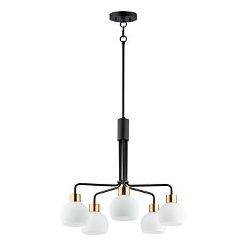 Coraline Five Light Chandelier in Bronze   Satin Brass by Maxim