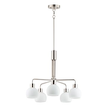 Coraline Five Light Chandelier in Satin Nickel by Maxim