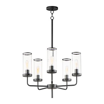 Crosby Five Light Chandelier in Black by Maxim