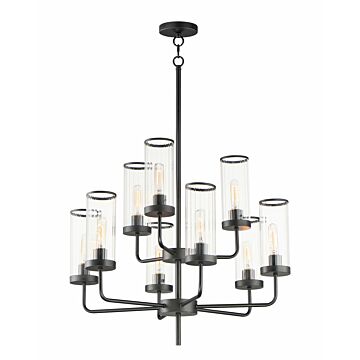Crosby Nine Light Chandelier in Black by Maxim