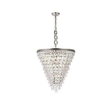 Nordic 7-Light Chandelier in Antique Silver