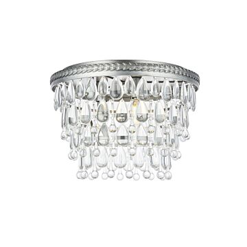 Nordic 3-Light Flush Mount in Antique Silver