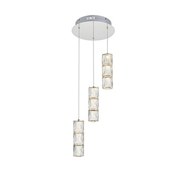Polaris 3-Light LED Pendant in Chrome