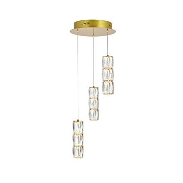 Polaris 3-Light LED Pendant in Gold