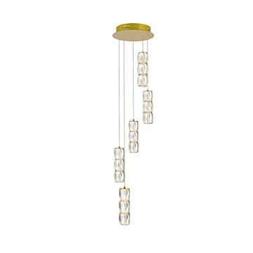 Polaris 5-Light LED Pendant in Gold