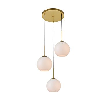 BAXTER 3-Light Pendant in Brass