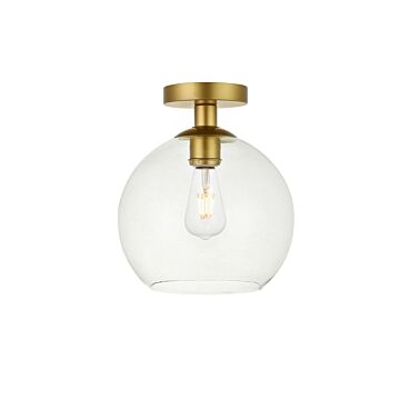 BAXTER 1-Light Flush Mount in Brass